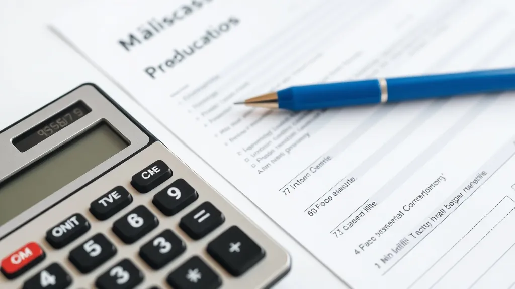 Close up of a calculator and financial documents with a blue